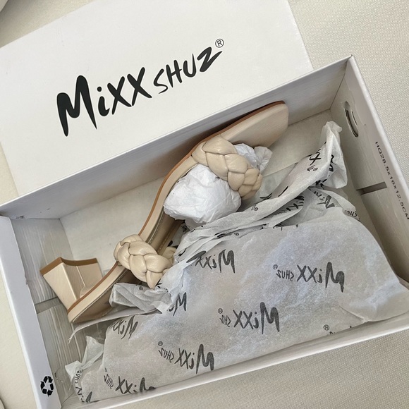 NWB Boho Cottagecore Beige Braided Sandal Heels - Picture 6 of 9